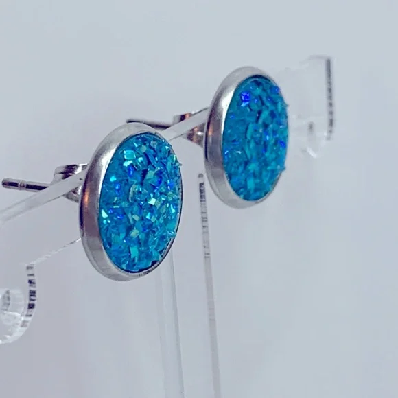 🖤Pick Any 3 for $12🖤 Faux Druzy Stud Stainless Steel Earrings - Picture 3 of 7